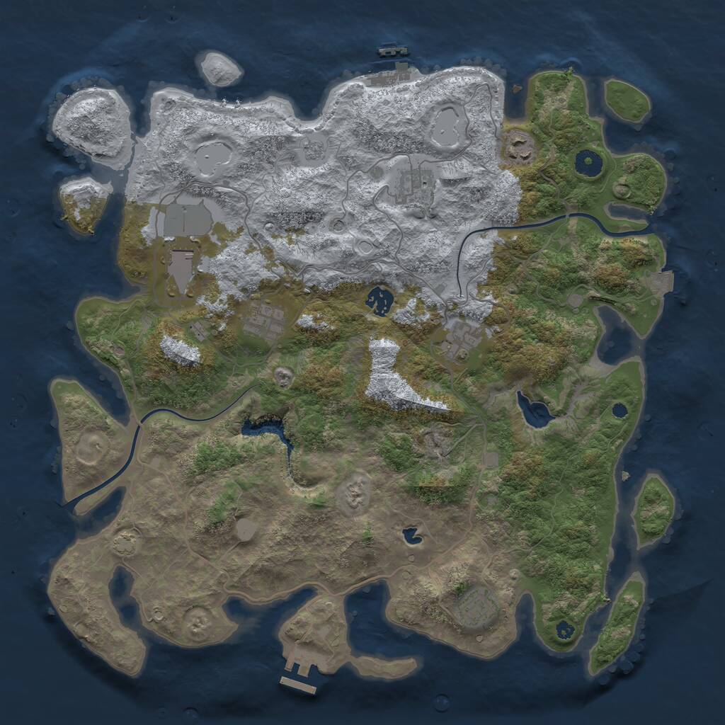 Rust Map: Procedural Map, Size: 4000, Seed: 8911, 13 Monuments