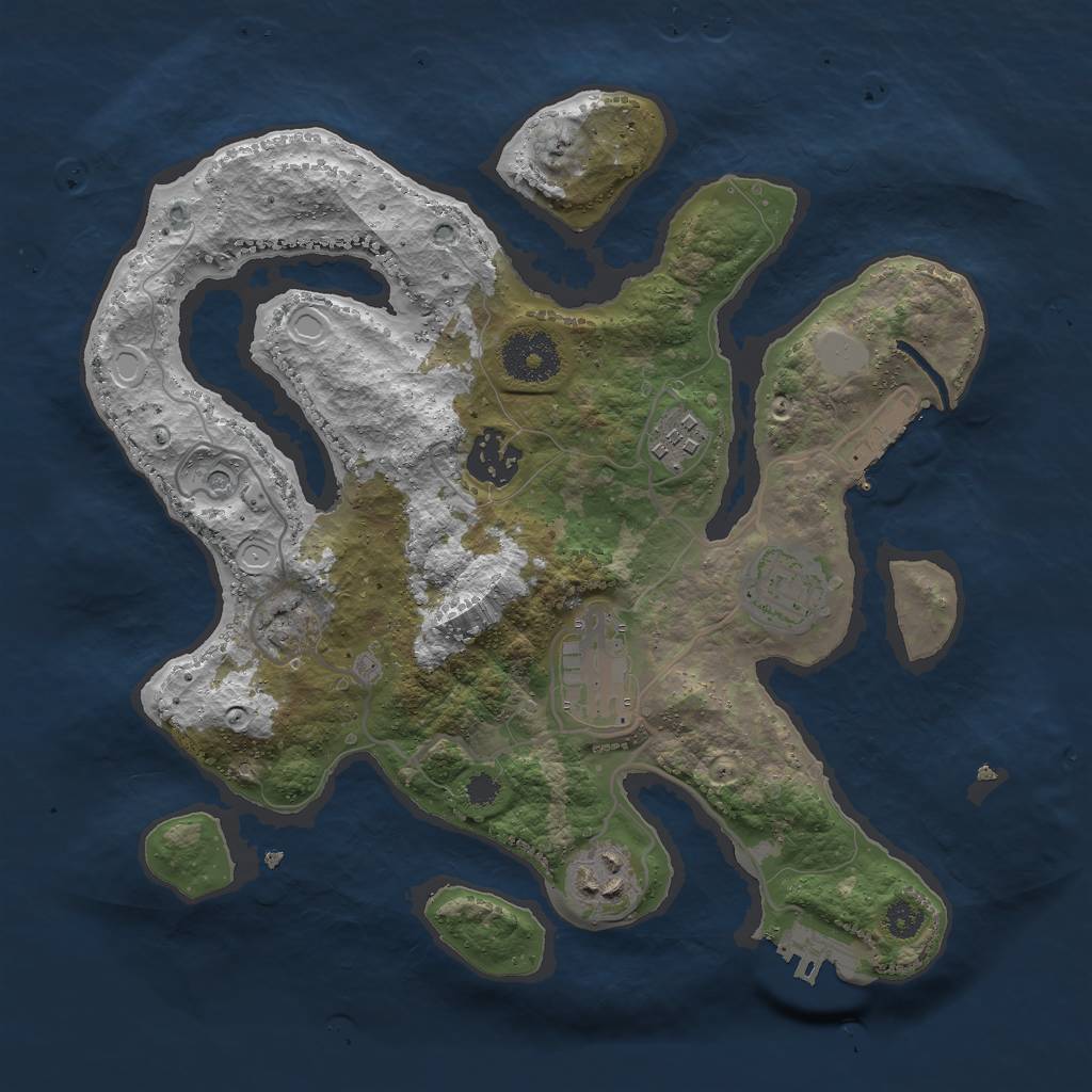 Rust Map: Procedural Map, Size: 3000, Seed: 942640, 13 Monuments
