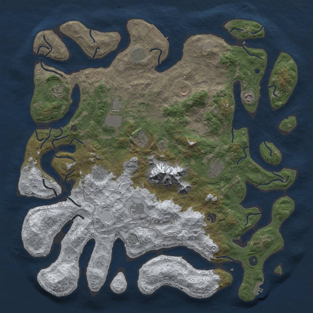 Rust Map: Procedural Map, Size: 5000, Seed: 22347, 20 Monuments