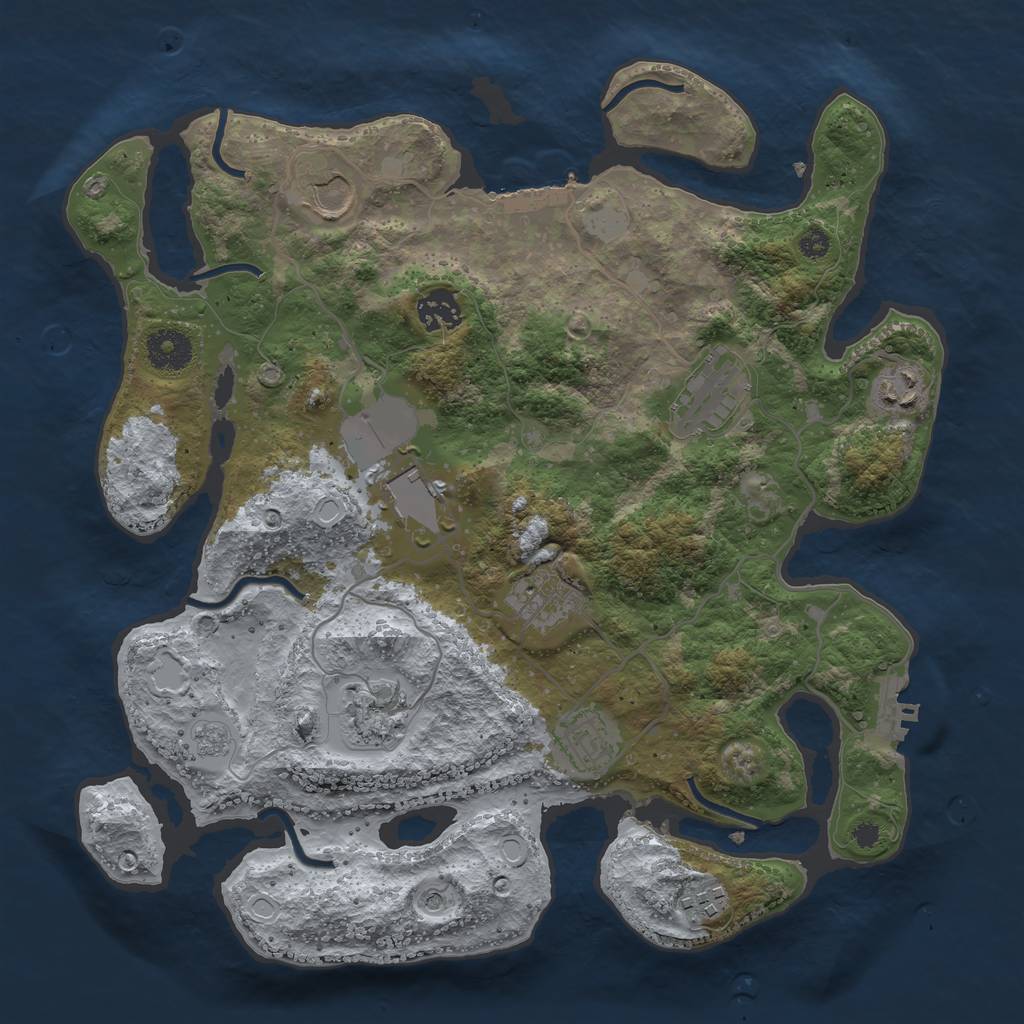 Rust Map: Procedural Map, Size: 3500, Seed: 1803, 18 Monuments