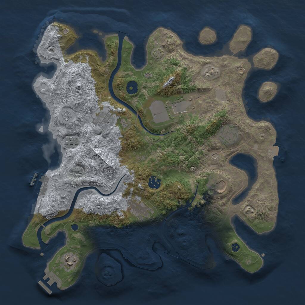 Rust Map: Procedural Map, Size: 3600, Seed: 1547693447, 14 Monuments