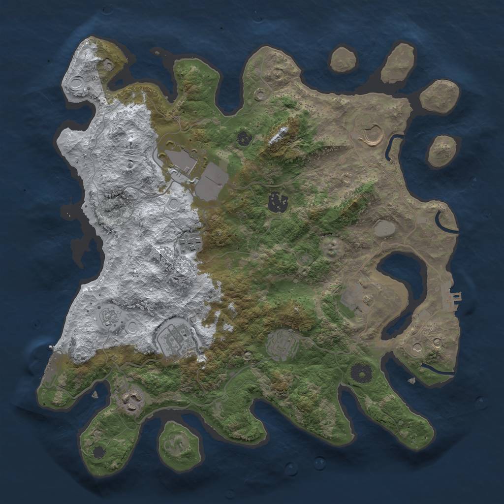 Rust Map: Procedural Map, Size: 3600, Seed: 1547693447, 17 Monuments