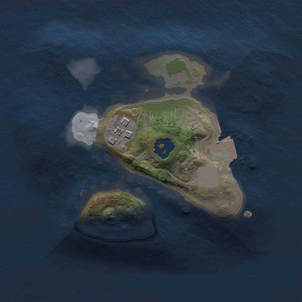 Rust Map: Procedural Map, Size: 1500, Seed: 77713, 2 Monuments