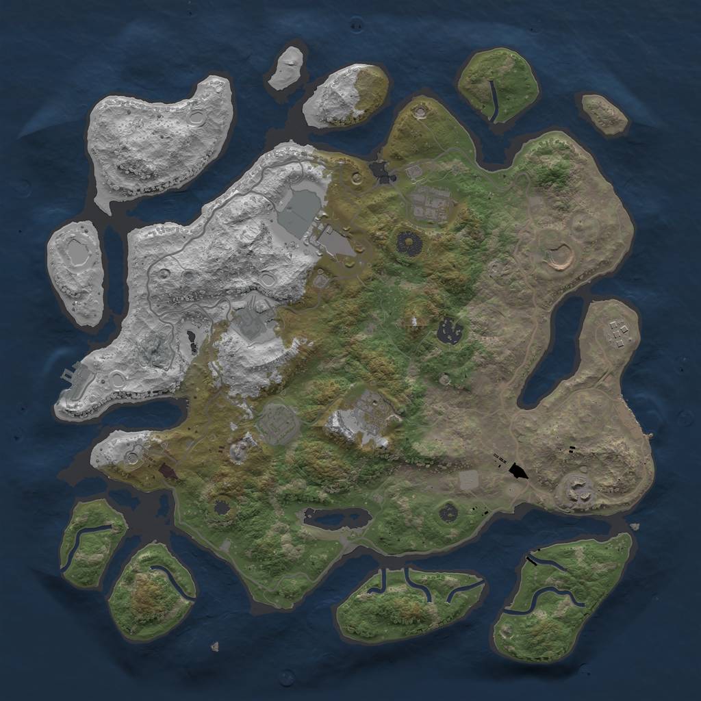 Rust Map: Procedural Map, Size: 4000, Seed: 8, 17 Monuments