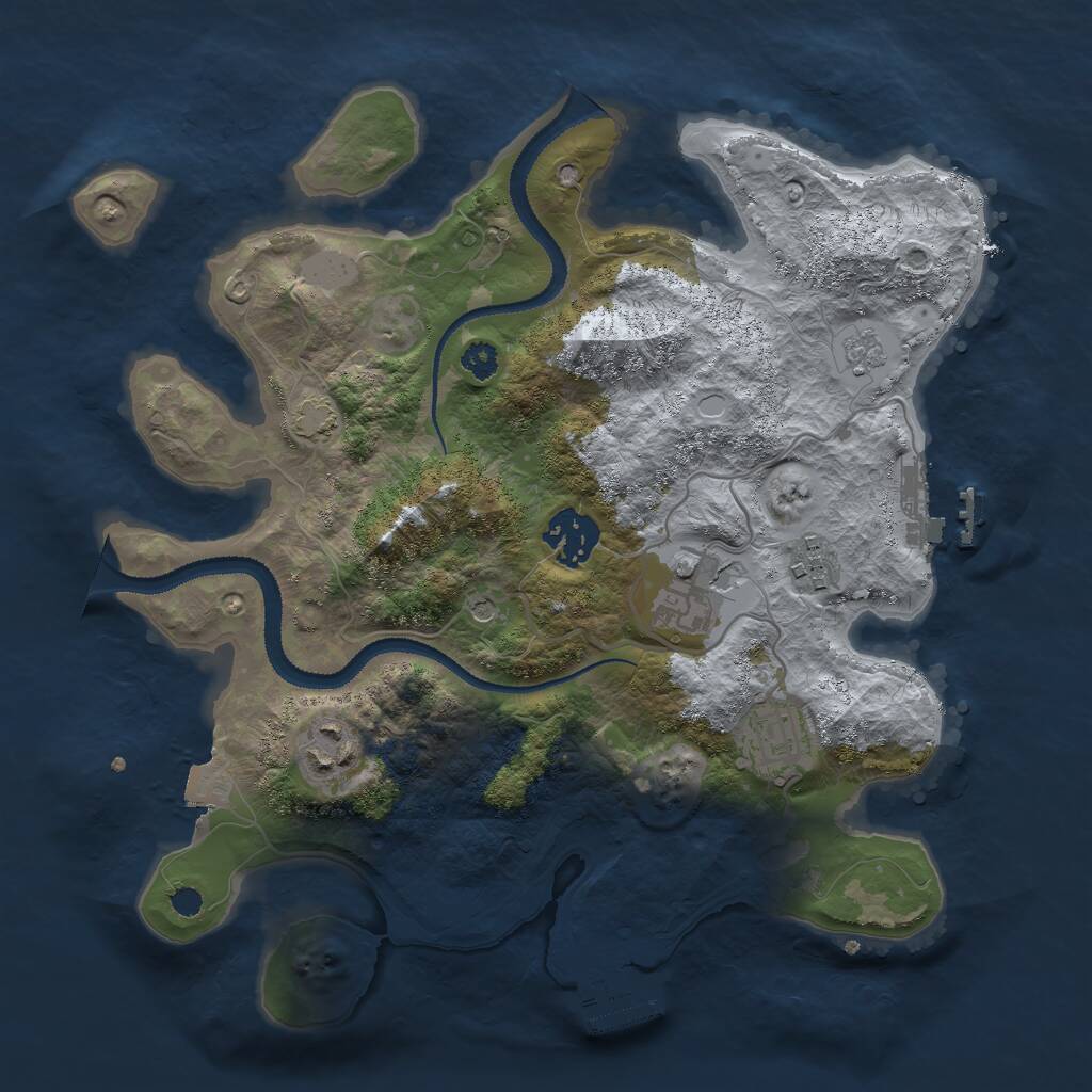Rust Map: Procedural Map, Size: 3000, Seed: 679260, 11 Monuments