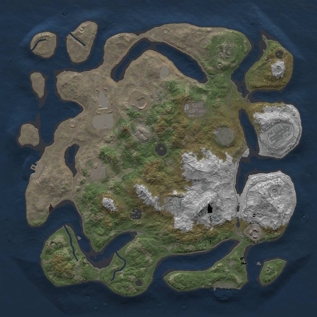 Rust Map: Procedural Map, Size: 4050, Seed: 1372412917, 19 Monuments