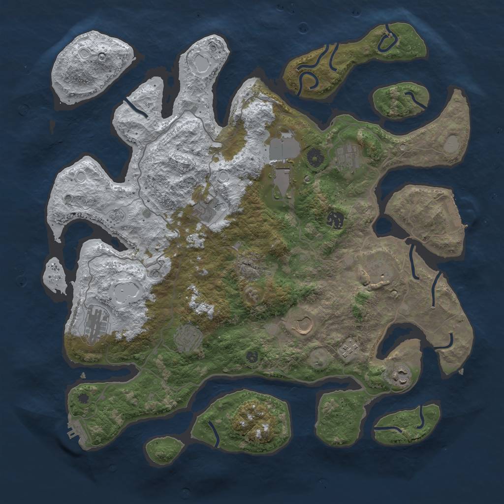 Rust Map: Procedural Map, Size: 4250, Seed: 66982, 19 Monuments