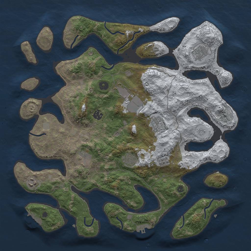 Rust Map: Procedural Map, Size: 4000, Seed: 27111997, 17 Monuments