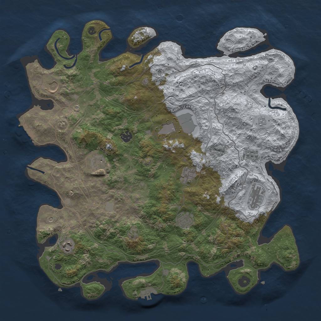 Rust Map: Procedural Map, Size: 4250, Seed: 1429273463, 18 Monuments