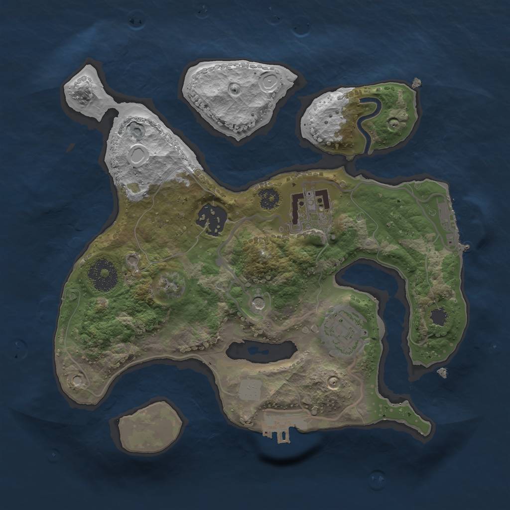 Rust Map: Procedural Map, Size: 2500, Seed: 220463911, 11 Monuments