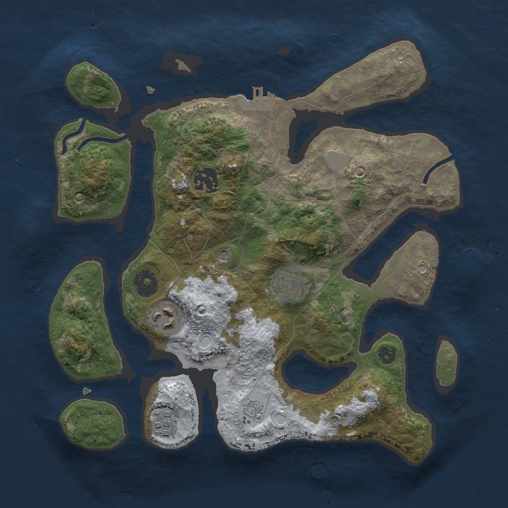 Rust Map: Procedural Map, Size: 3000, Seed: 449311, 12 Monuments