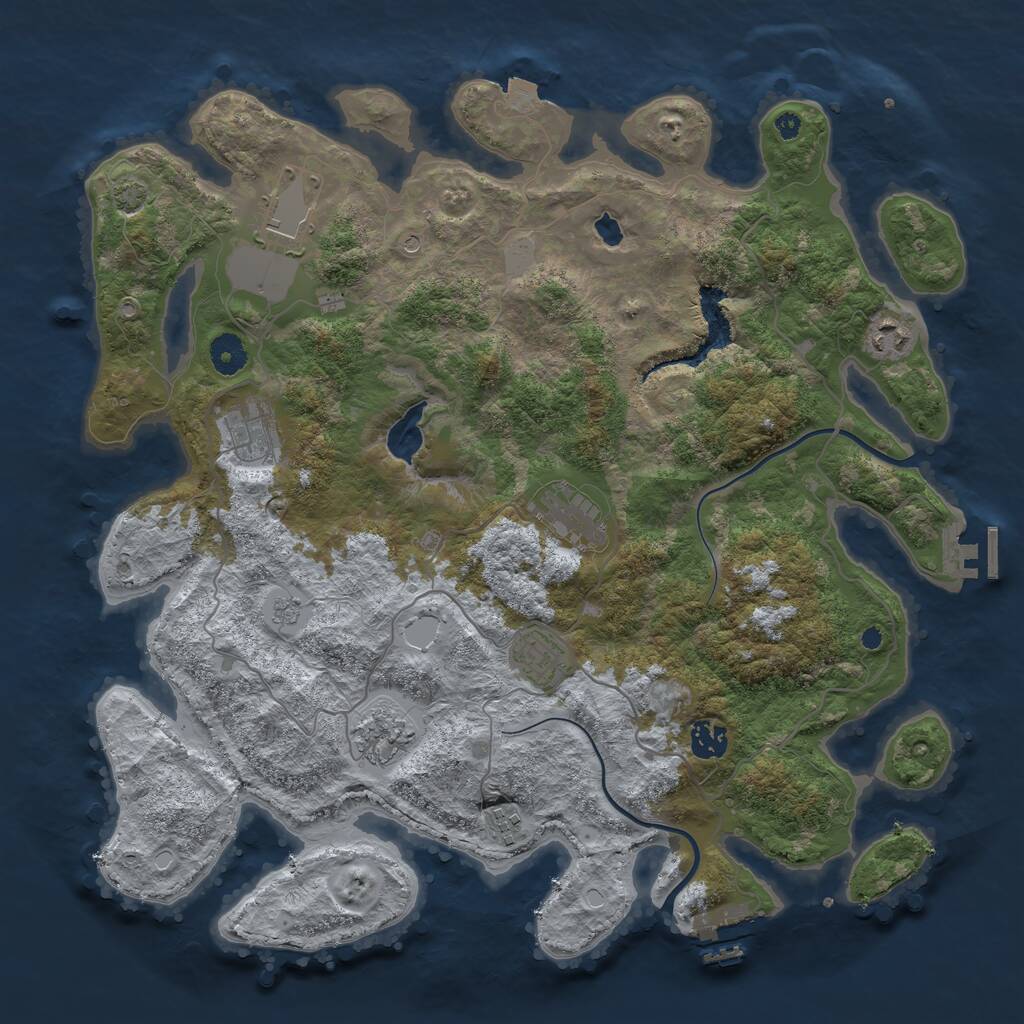 Rust Map: Procedural Map, Size: 4000, Seed: 337232, 14 Monuments