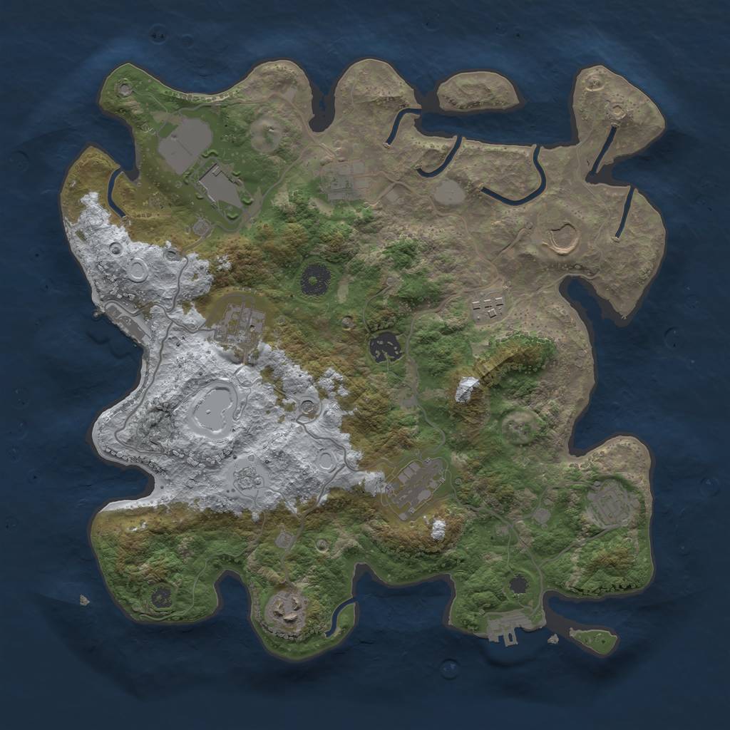 Rust Map: Procedural Map, Size: 3500, Seed: 15155, 18 Monuments