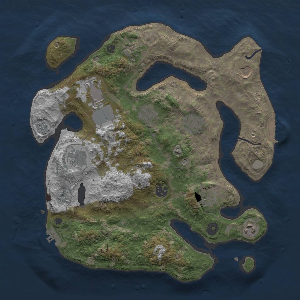 Rust Map: Procedural Map, Size: 3550, Seed: 235932, 18 Monuments
