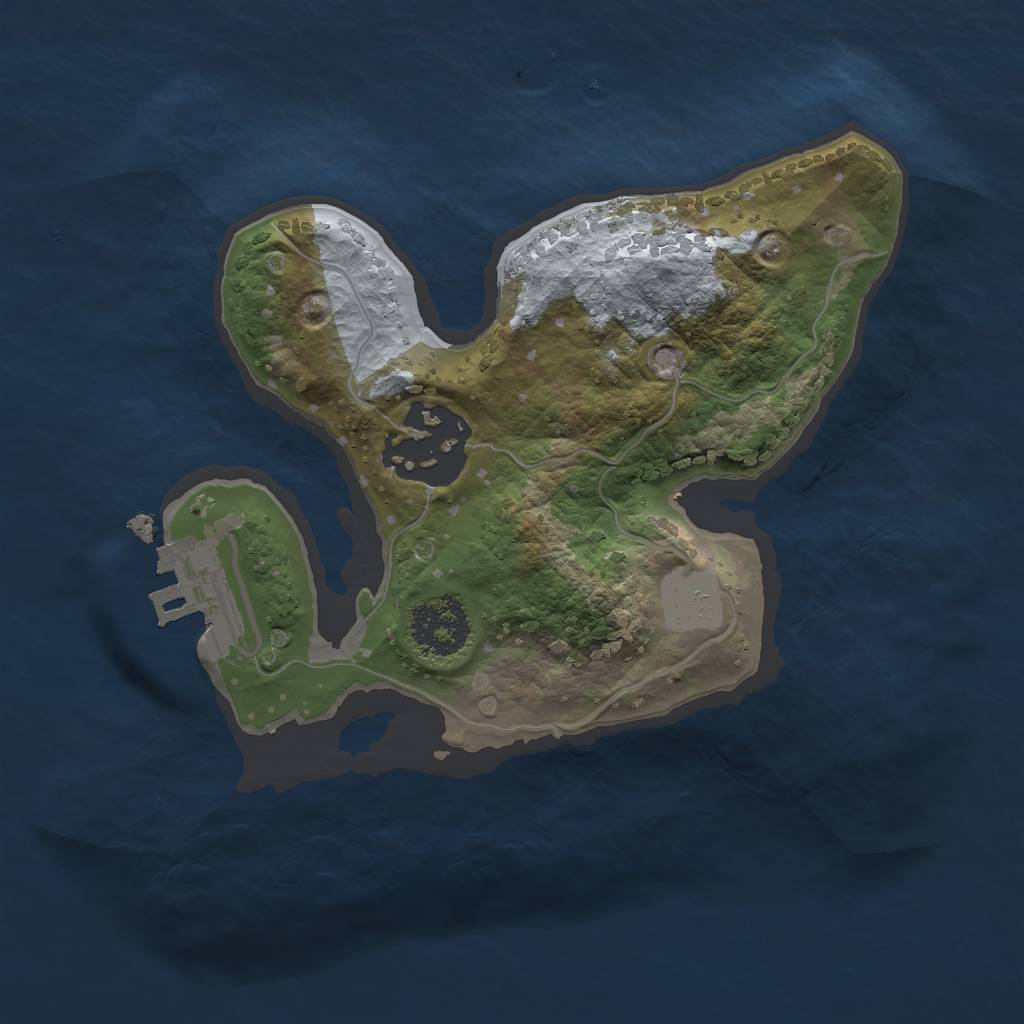 Rust Map: Procedural Map, Size: 1800, Seed: 2132432, 5 Monuments