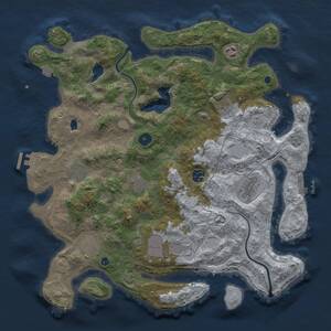 Thumbnail Rust Map: Procedural Map, Size: 4000, Seed: 258, 15 Monuments