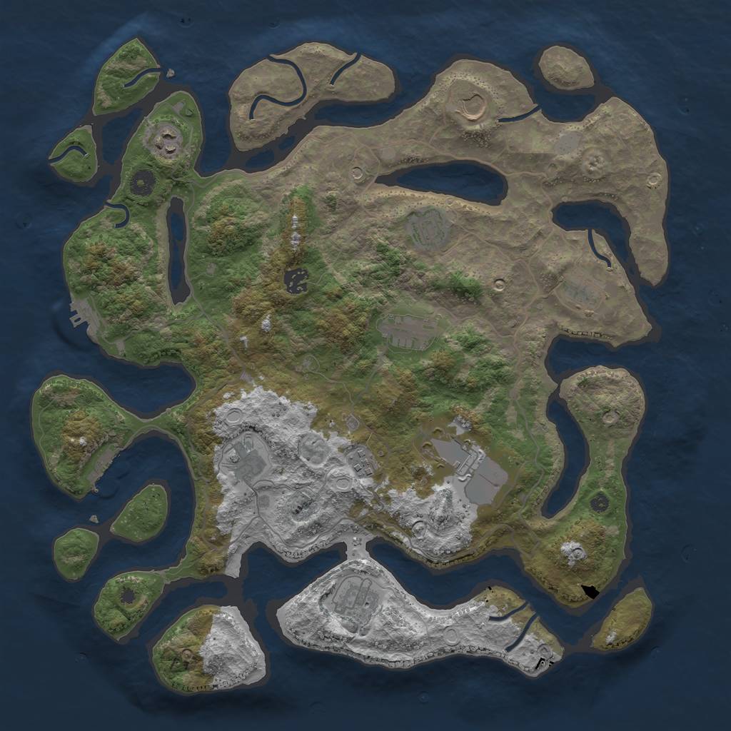 Rust Map: Procedural Map, Size: 4200, Seed: 3800, 18 Monuments