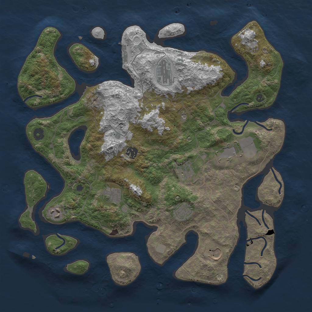 Rust Map: Procedural Map, Size: 4000, Seed: 556150, 15 Monuments