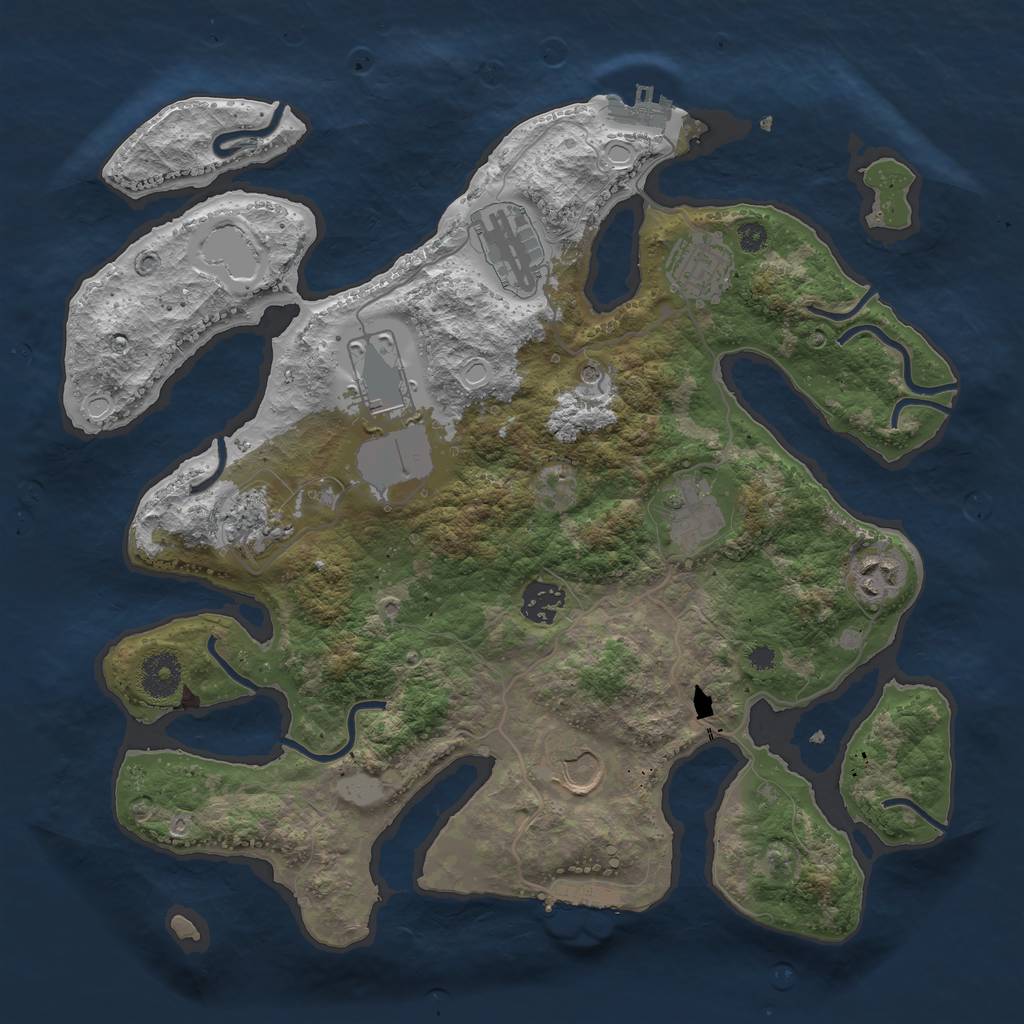 Rust Map: Procedural Map, Size: 3550, Seed: 731978, 16 Monuments
