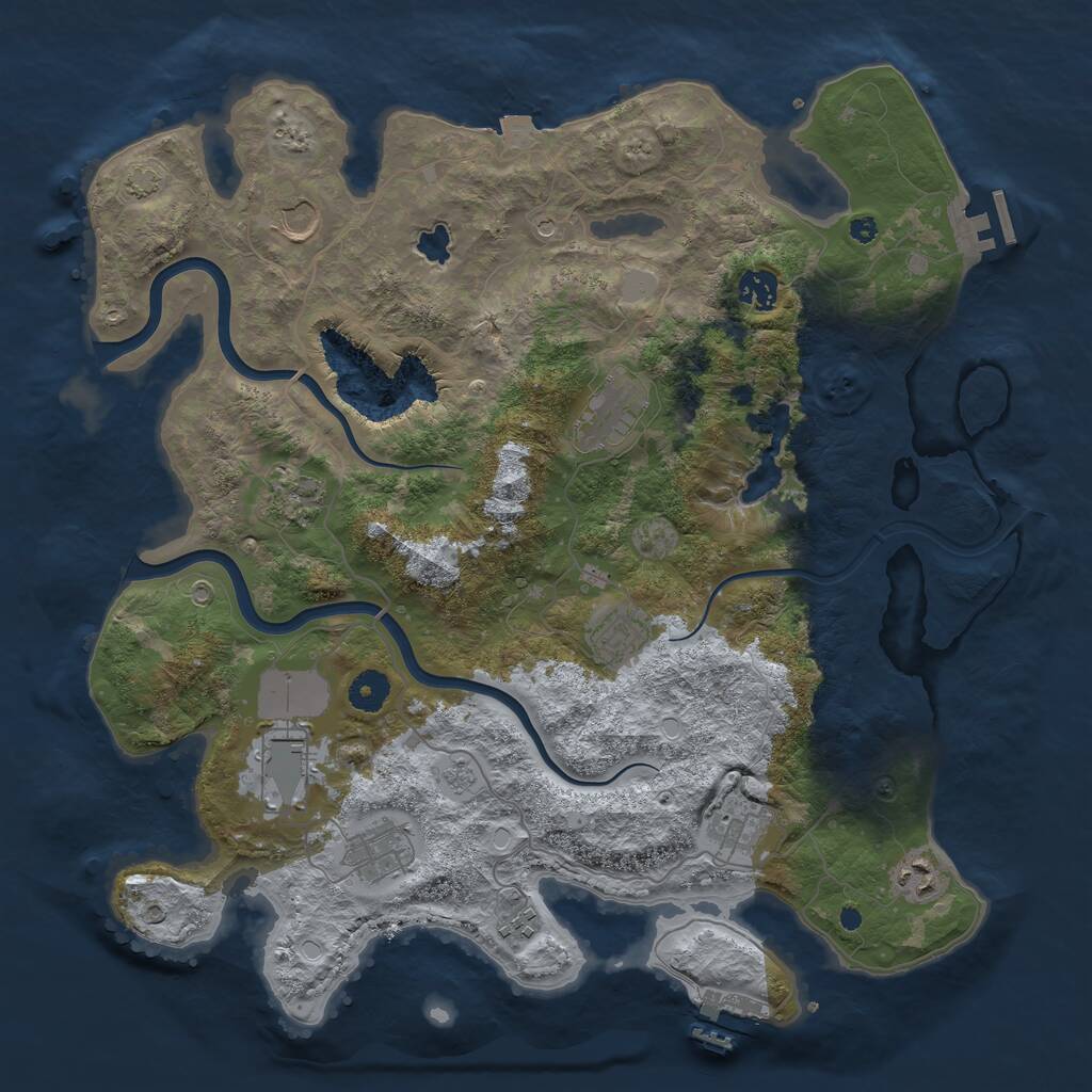 Rust Map: Procedural Map, Size: 4000, Seed: 538518, 16 Monuments