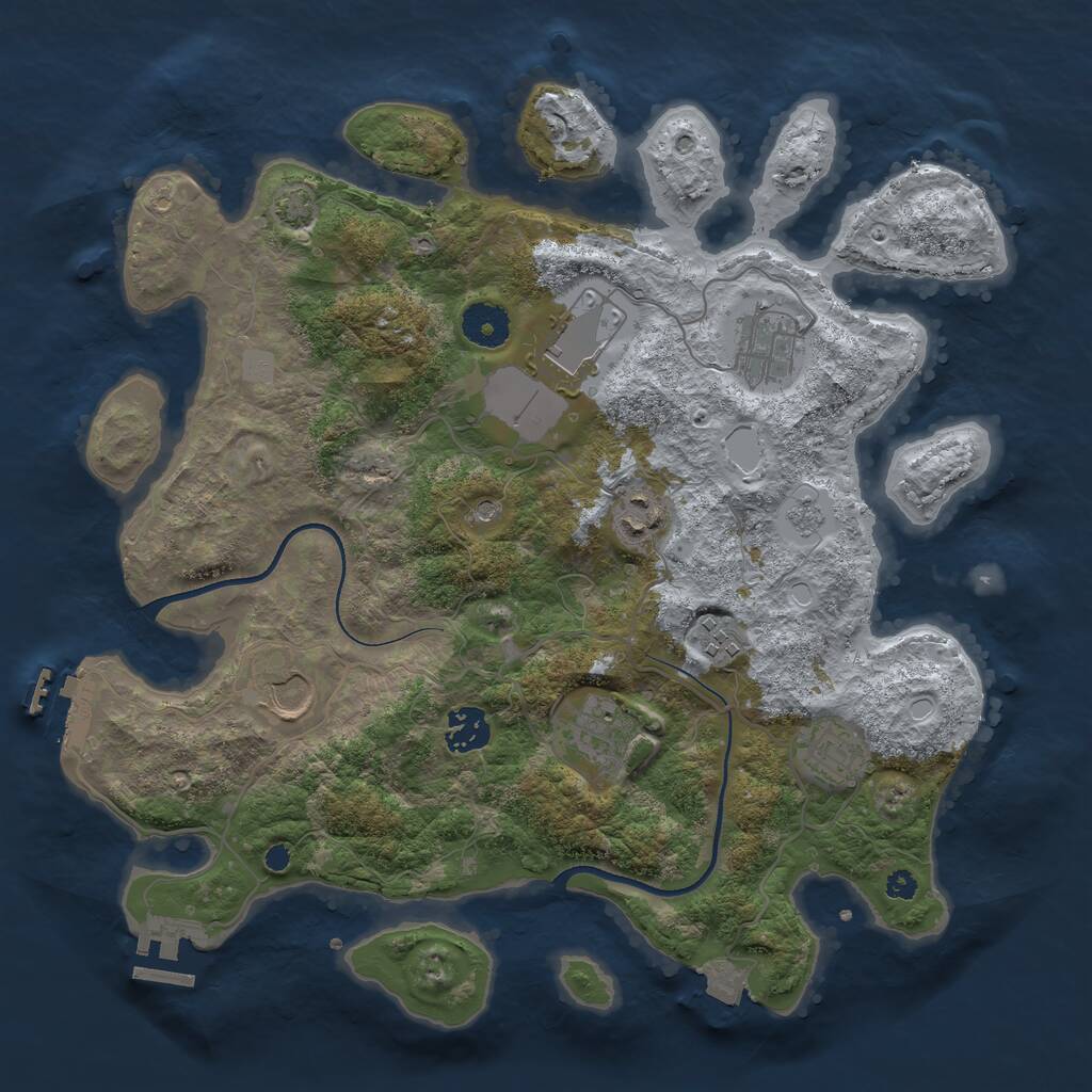 Rust Map: Procedural Map, Size: 3550, Seed: 508284, 14 Monuments