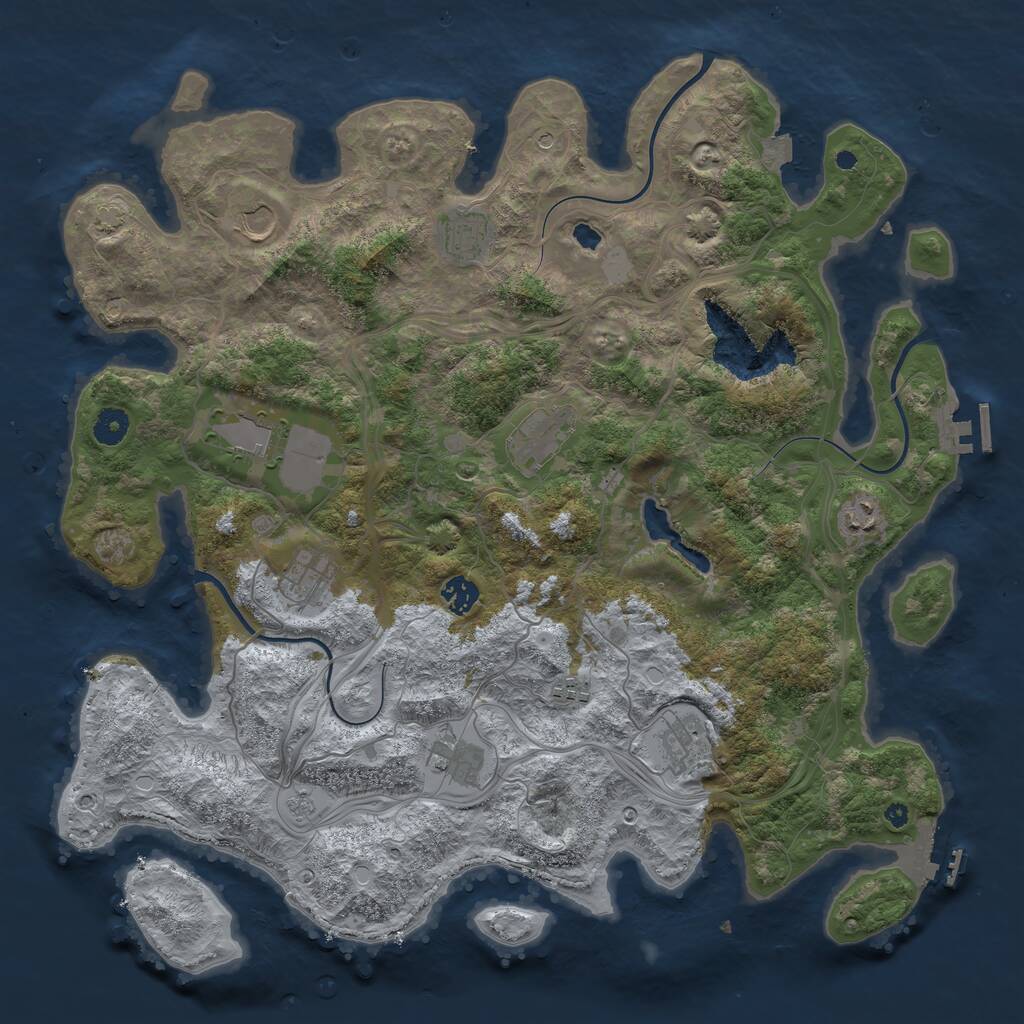 Rust Map: Procedural Map, Size: 4250, Seed: 20344, 16 Monuments