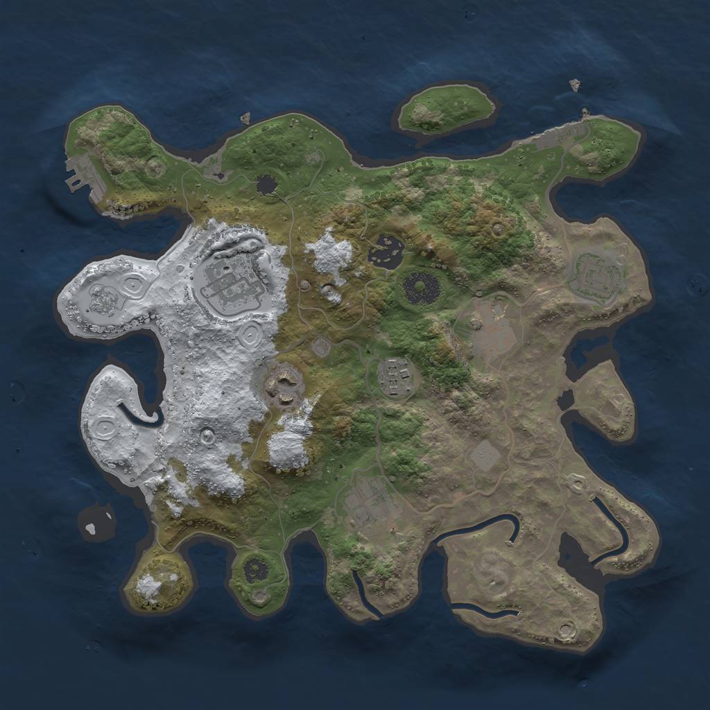 Rust Map: Procedural Map, Size: 3000, Seed: 286537736, 15 Monuments