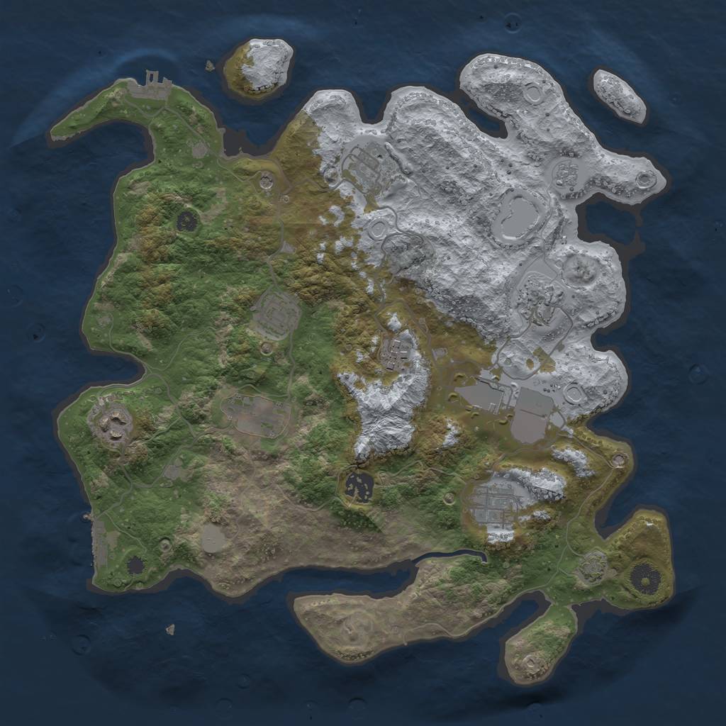 Rust Map: Procedural Map, Size: 3600, Seed: 35, 17 Monuments