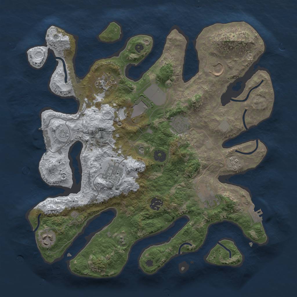 Rust Map: Procedural Map, Size: 3550, Seed: 141976, 18 Monuments