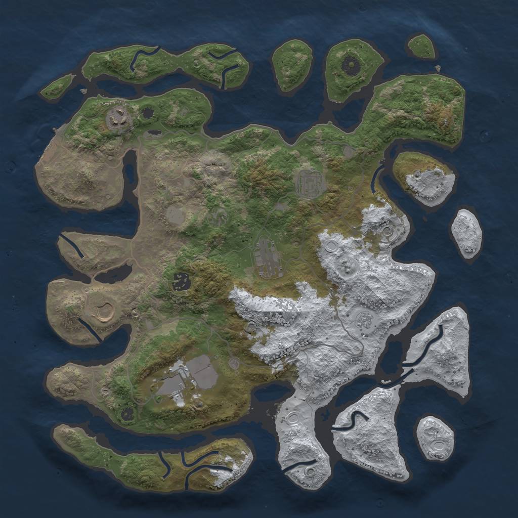 Rust Map: Procedural Map, Size: 4000, Seed: 439083, 14 Monuments