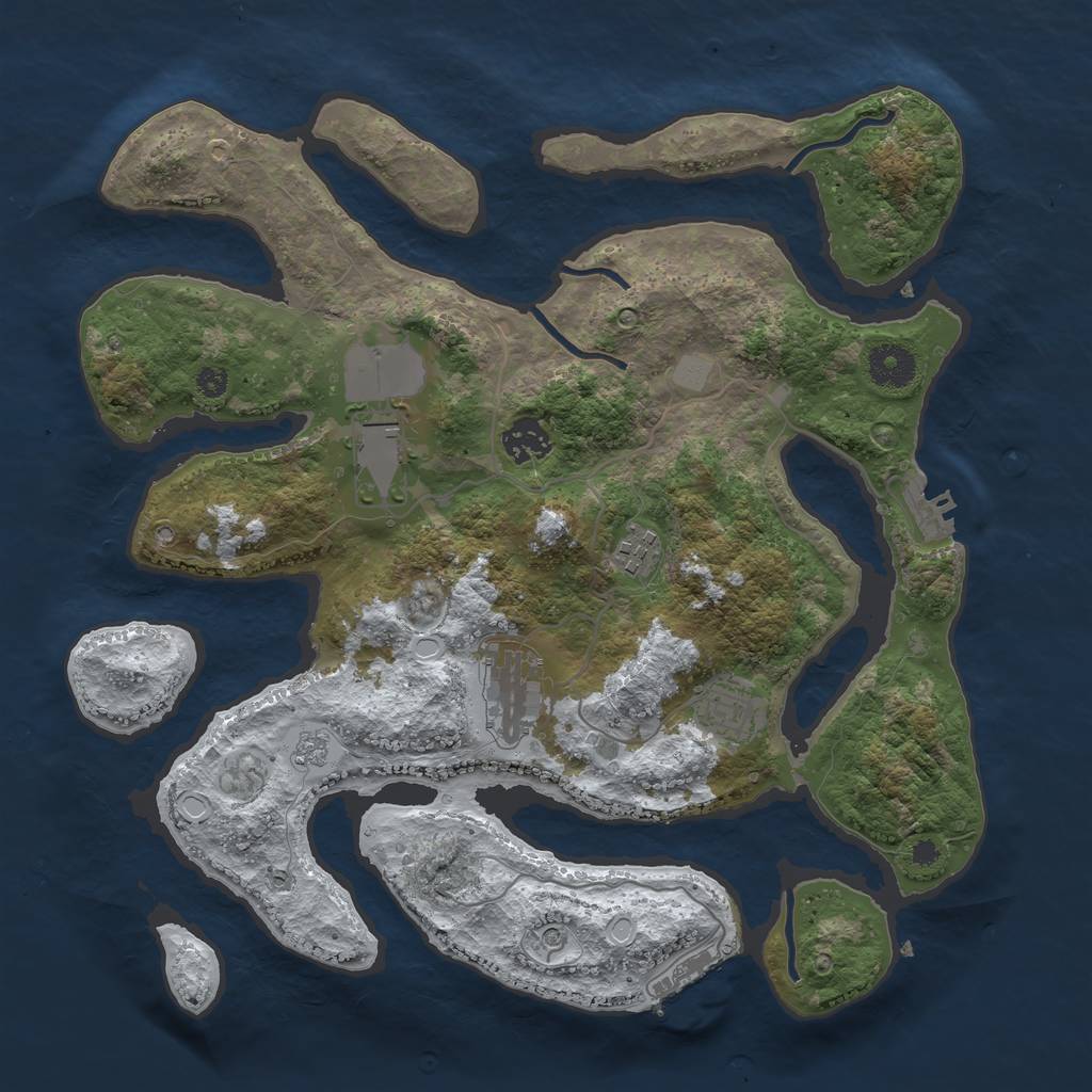 Rust Map: Procedural Map, Size: 3550, Seed: 111939, 14 Monuments