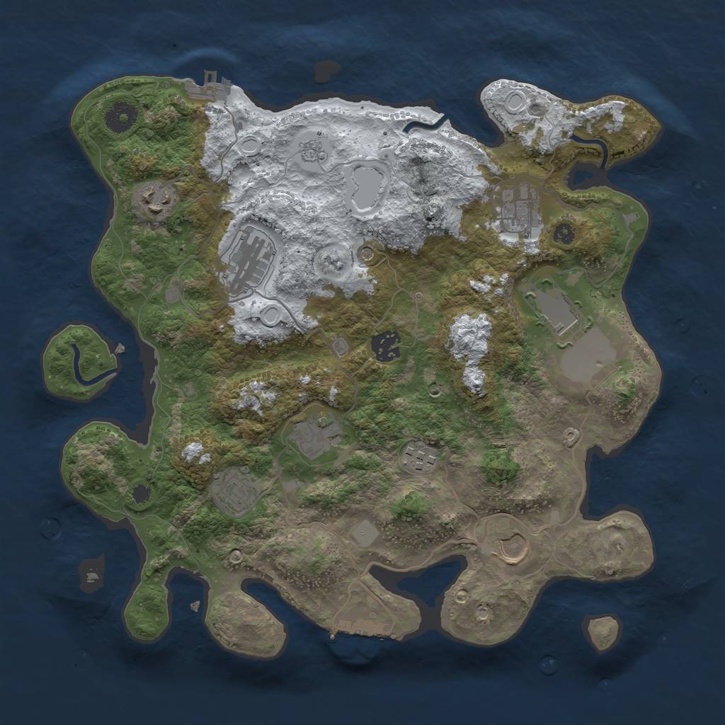 Rust Map: Procedural Map, Size: 3500, Seed: 19062, 18 Monuments