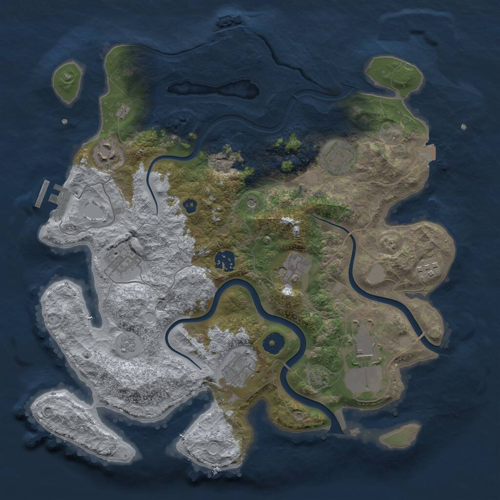 Rust Map: Procedural Map, Size: 3550, Seed: 146273, 14 Monuments