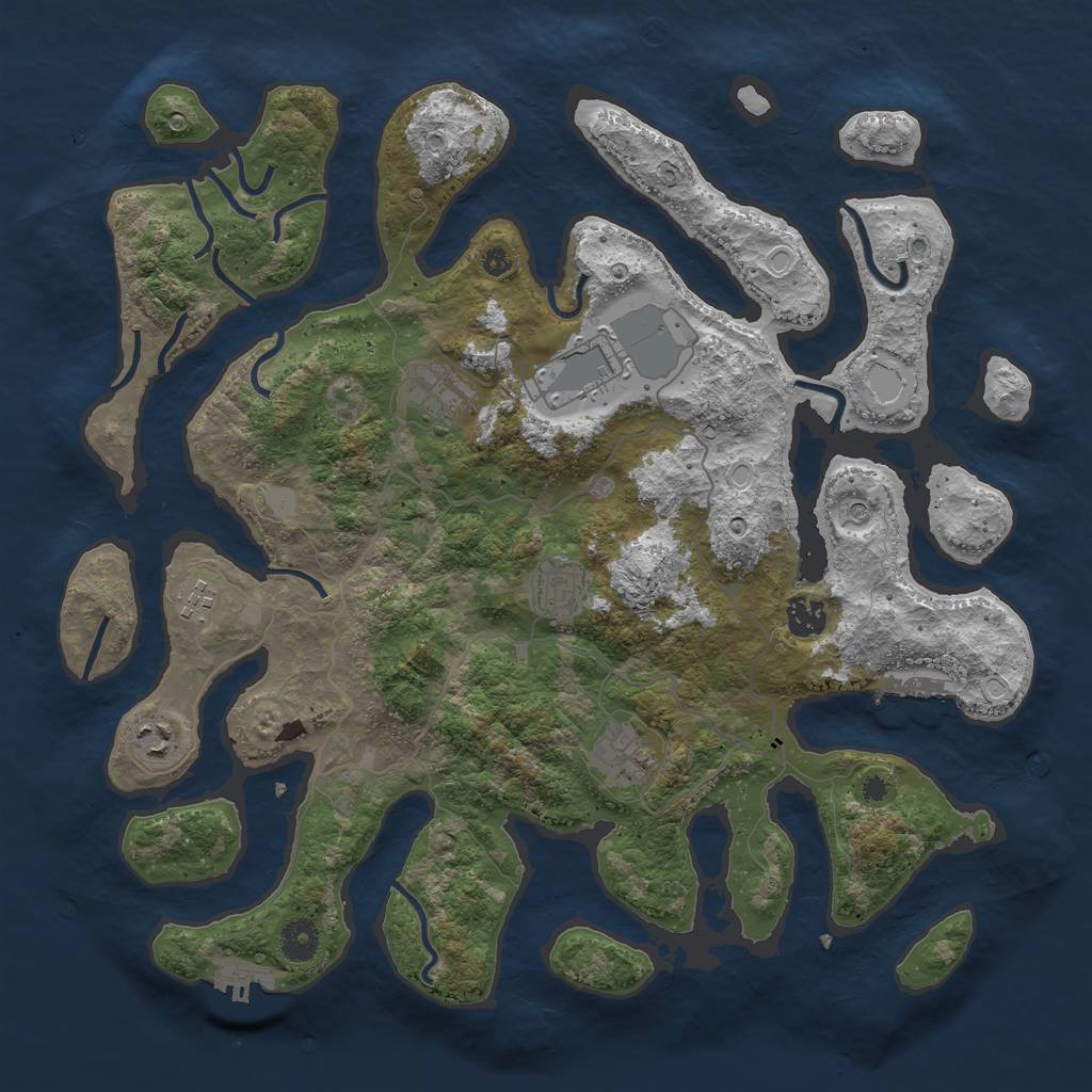 Rust Map: Procedural Map, Size: 4000, Seed: 1156, 15 Monuments