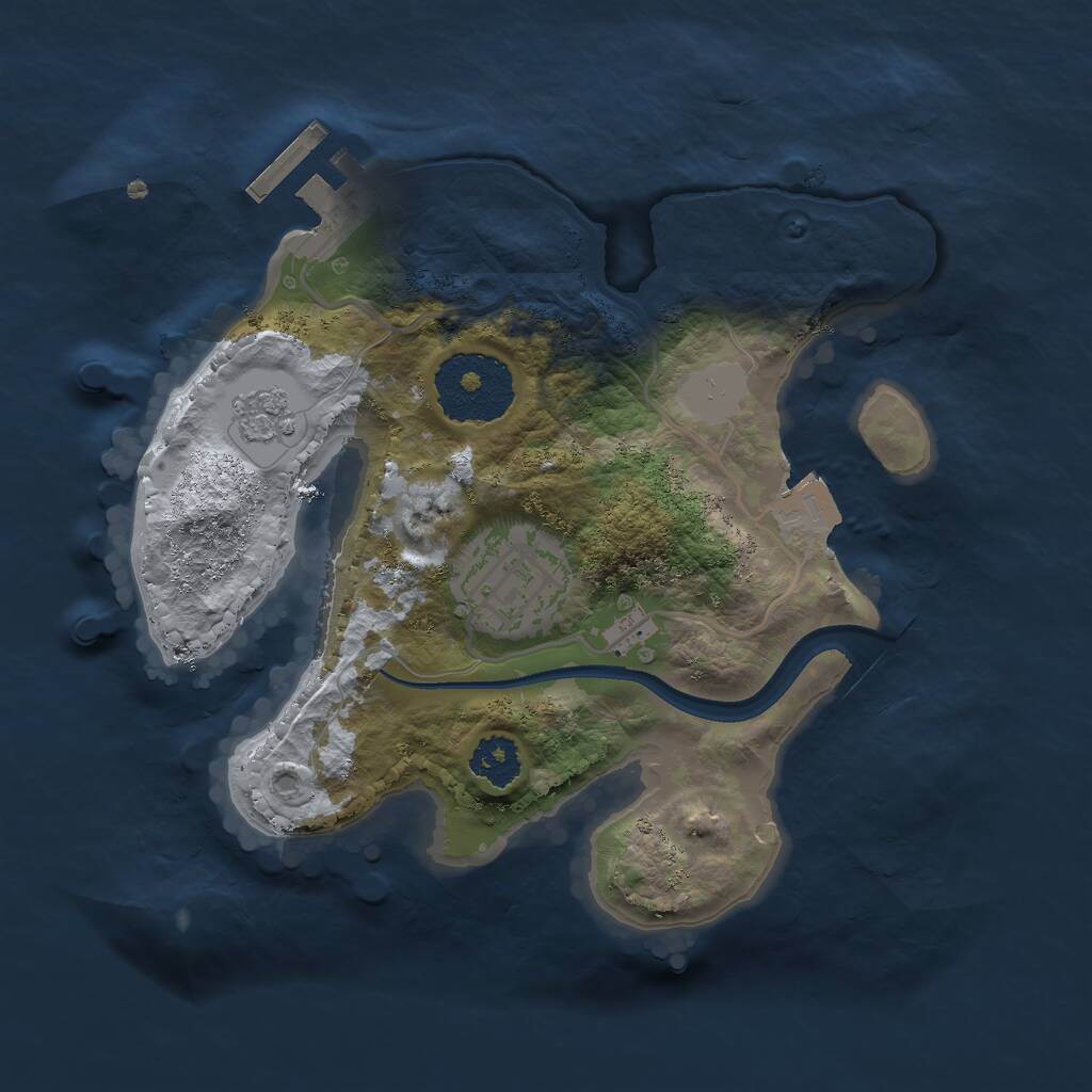 Rust Map: Procedural Map, Size: 2200, Seed: 731, 4 Monuments