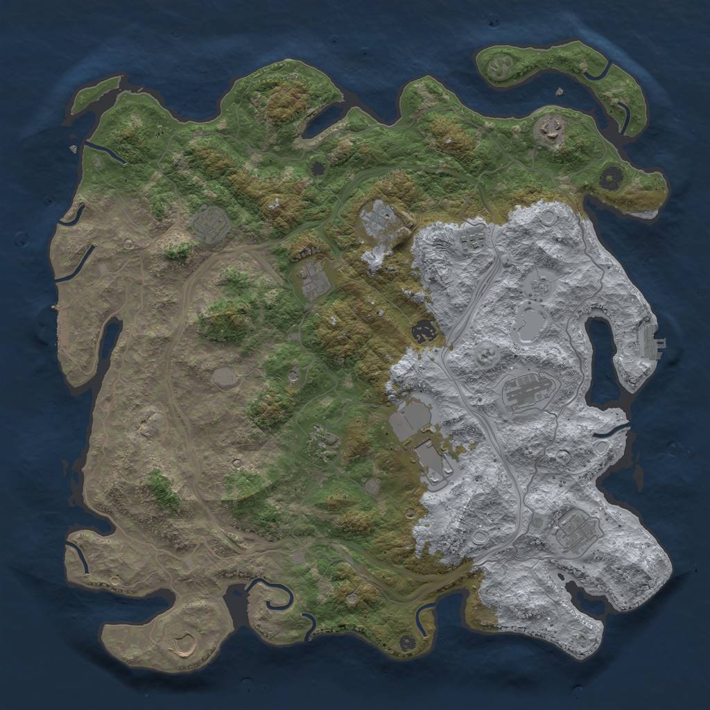 Rust Map: Procedural Map, Size: 4500, Seed: 190384, 20 Monuments
