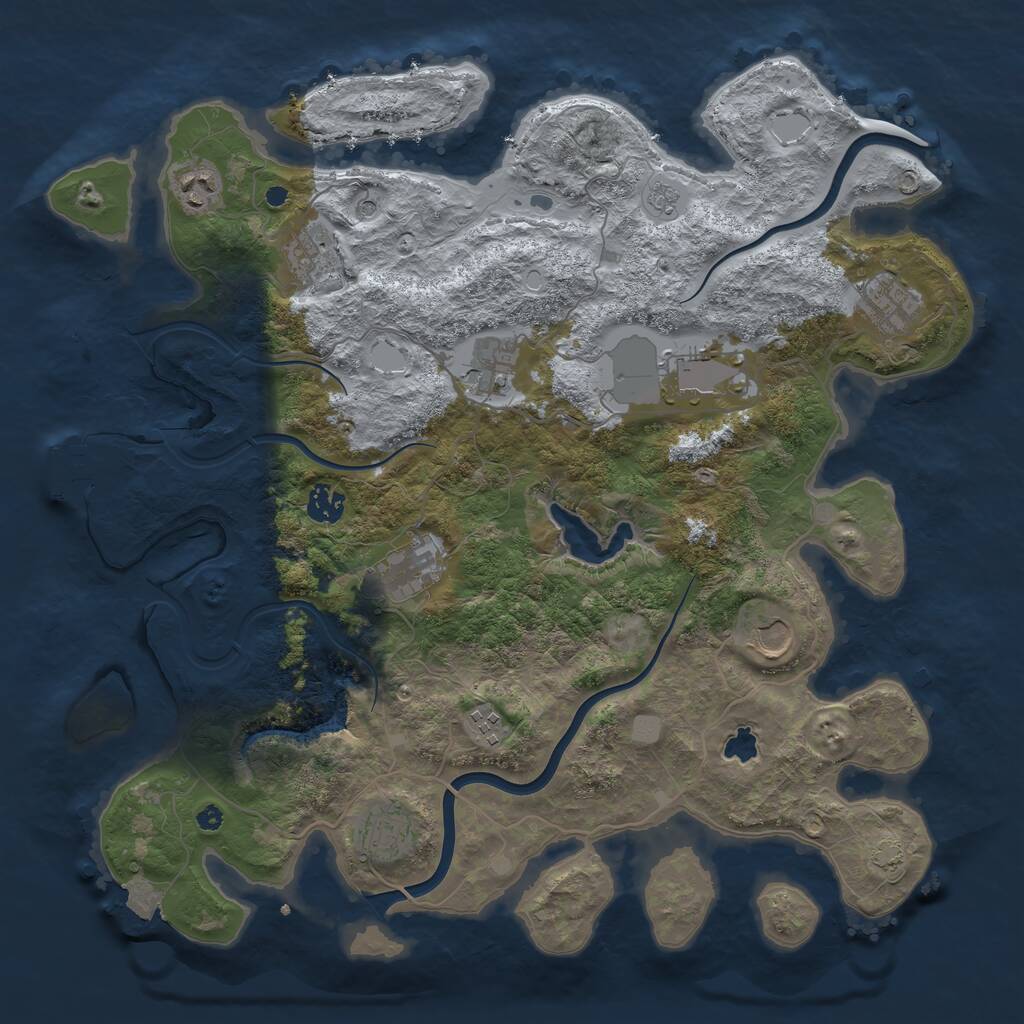Rust Map: Procedural Map, Size: 4000, Seed: 28531328, 15 Monuments