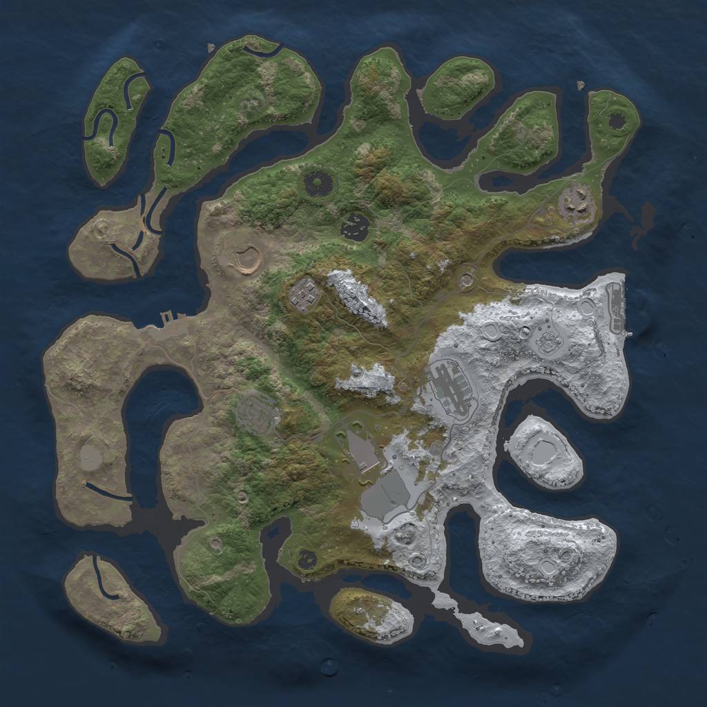 Rust Map: Procedural Map, Size: 3800, Seed: 202202, 16 Monuments