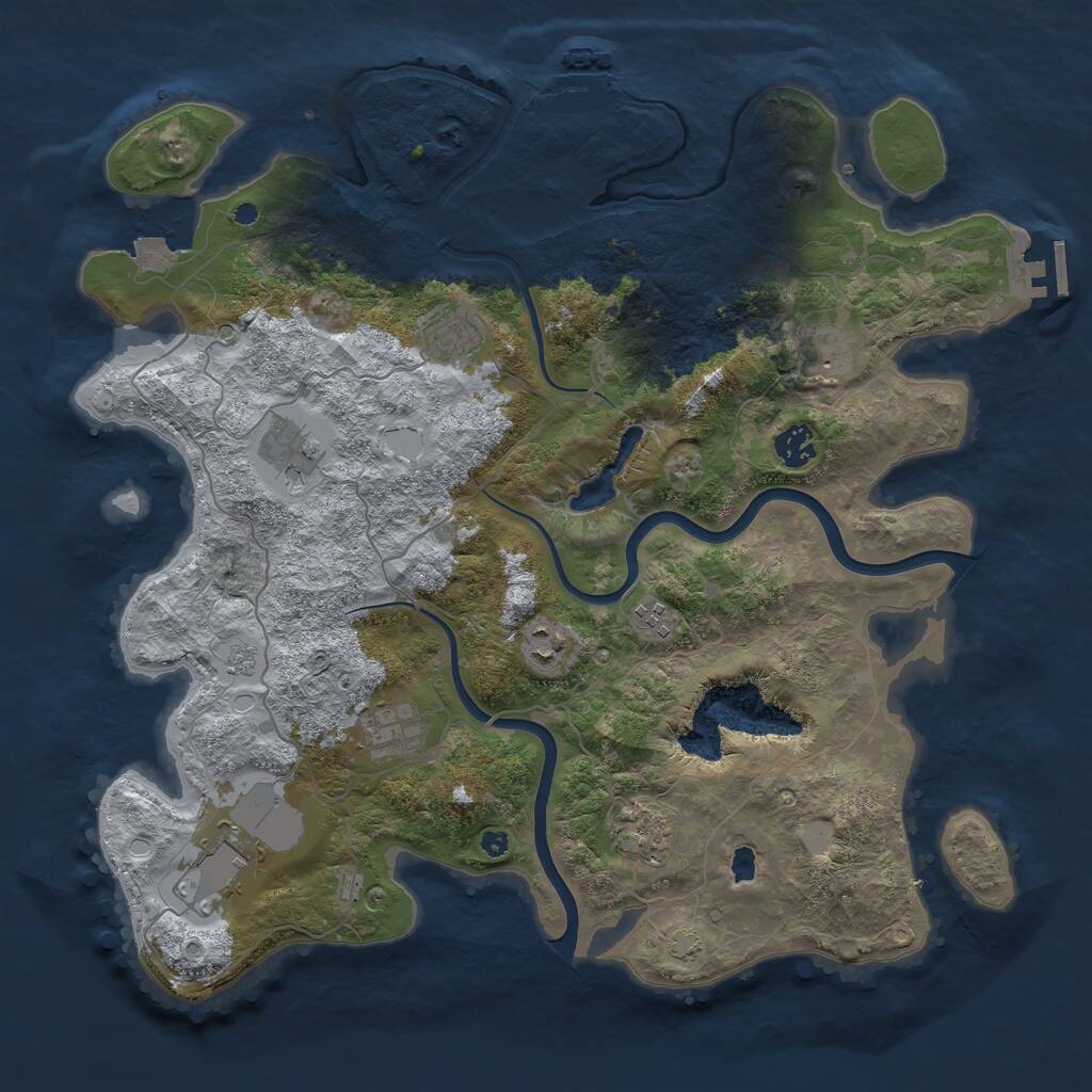 Rust Map: Procedural Map, Size: 4000, Seed: 145547, 15 Monuments