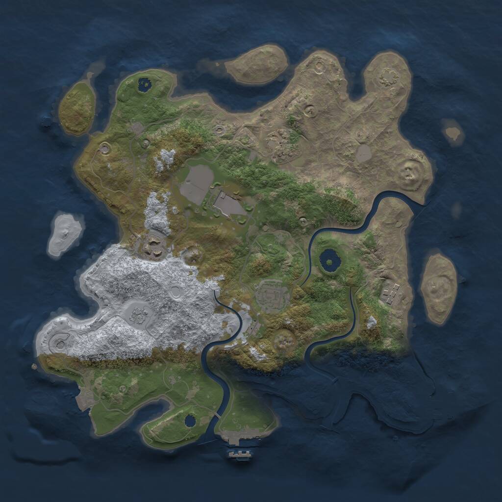 Rust Map: Procedural Map, Size: 3500, Seed: 1515151, 11 Monuments