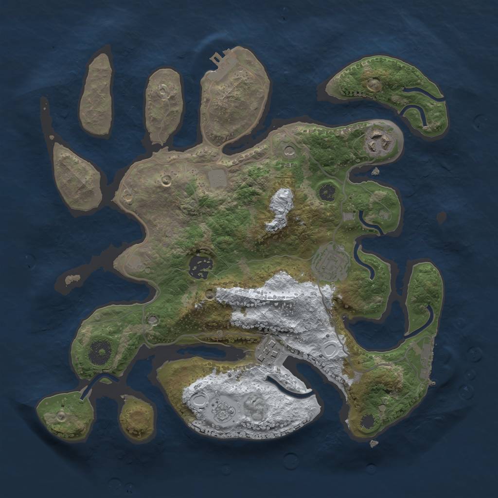 Rust Map: Procedural Map, Size: 3100, Seed: 55397, 13 Monuments