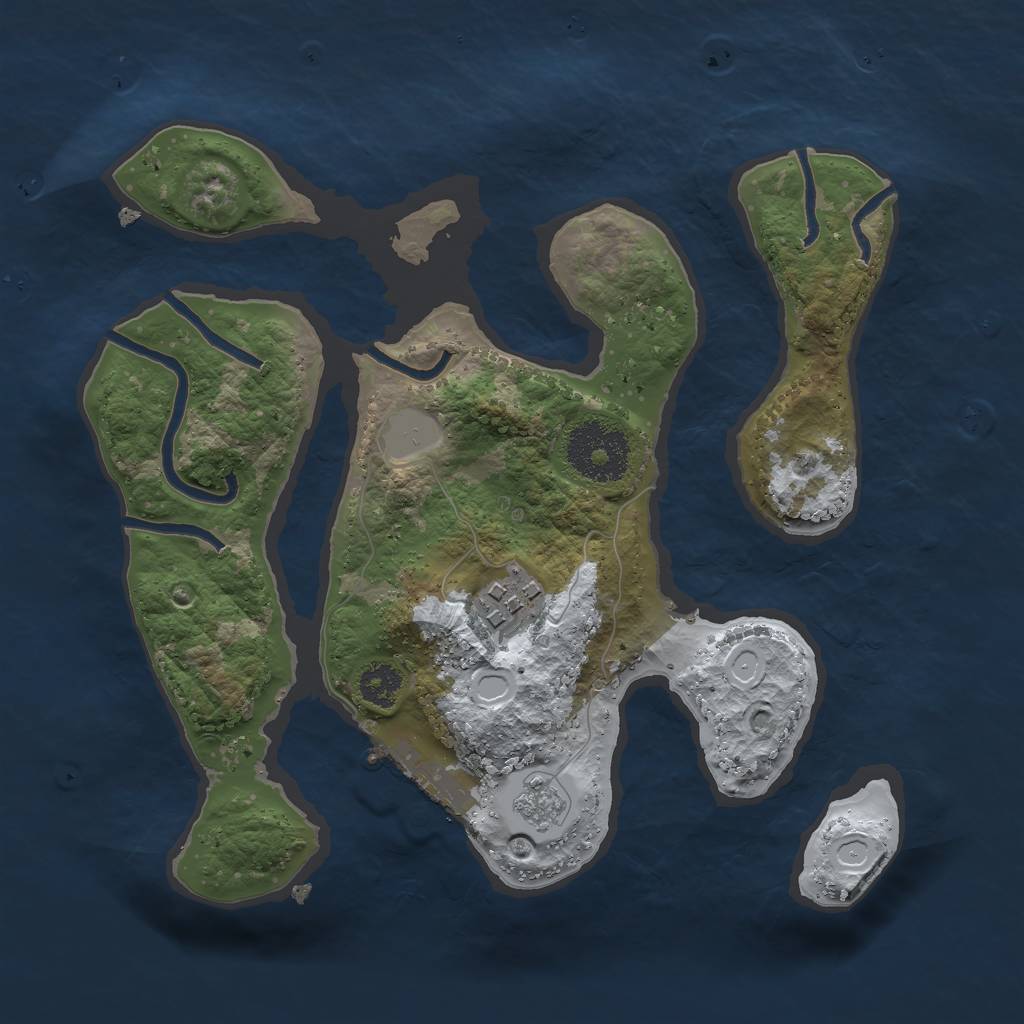 Rust Map: Procedural Map, Size: 2500, Seed: 20, 8 Monuments