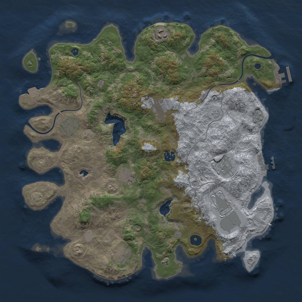 Rust Map: Procedural Map, Size: 4000, Seed: 985903, 15 Monuments