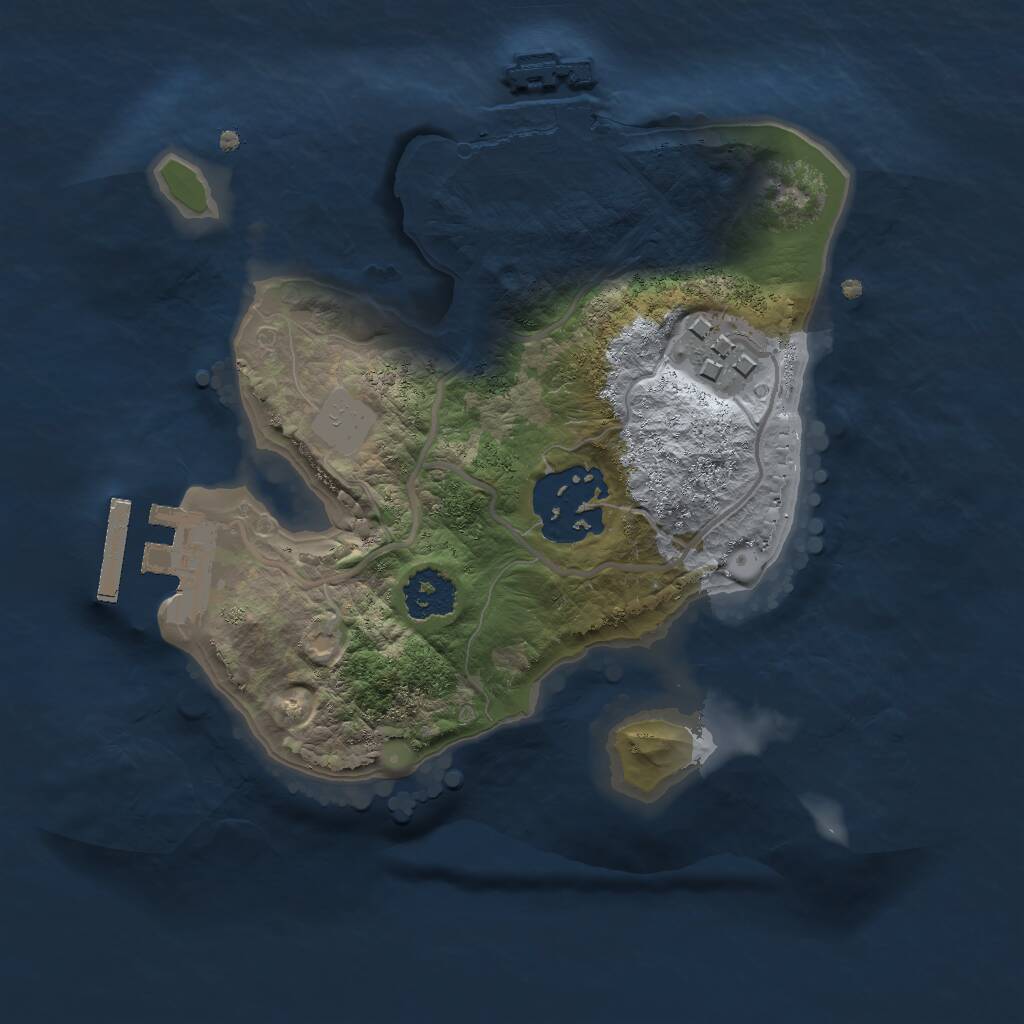 Rust Map: Procedural Map, Size: 2000, Seed: 48535176, 5 Monuments