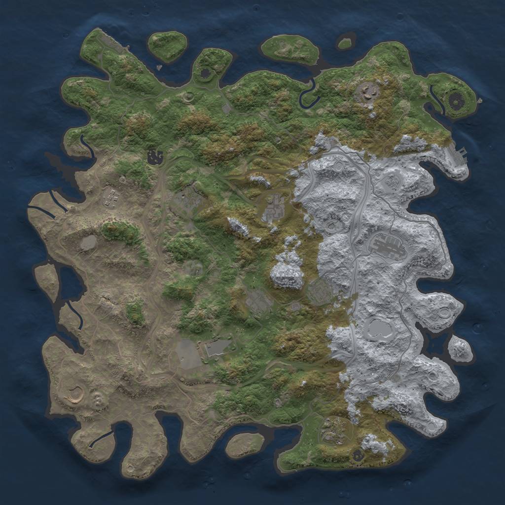 Rust Map: Procedural Map, Size: 4500, Seed: 326, 20 Monuments