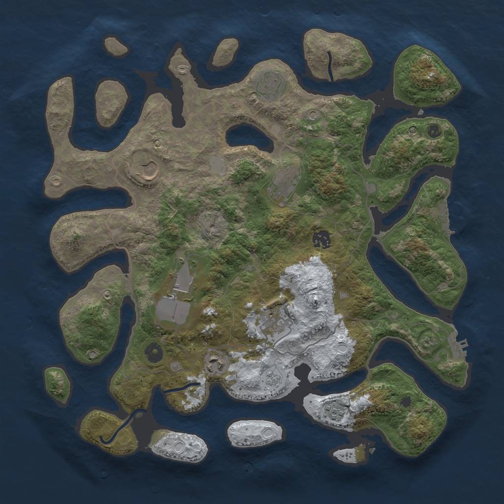 Rust Map: Procedural Map, Size: 4000, Seed: 768578, 17 Monuments