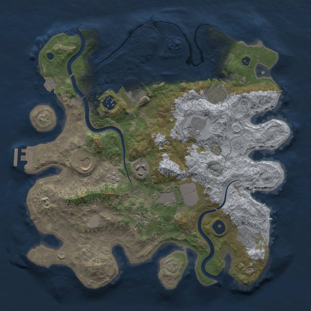 Rust Map: Procedural Map, Size: 3550, Seed: 108533, 15 Monuments