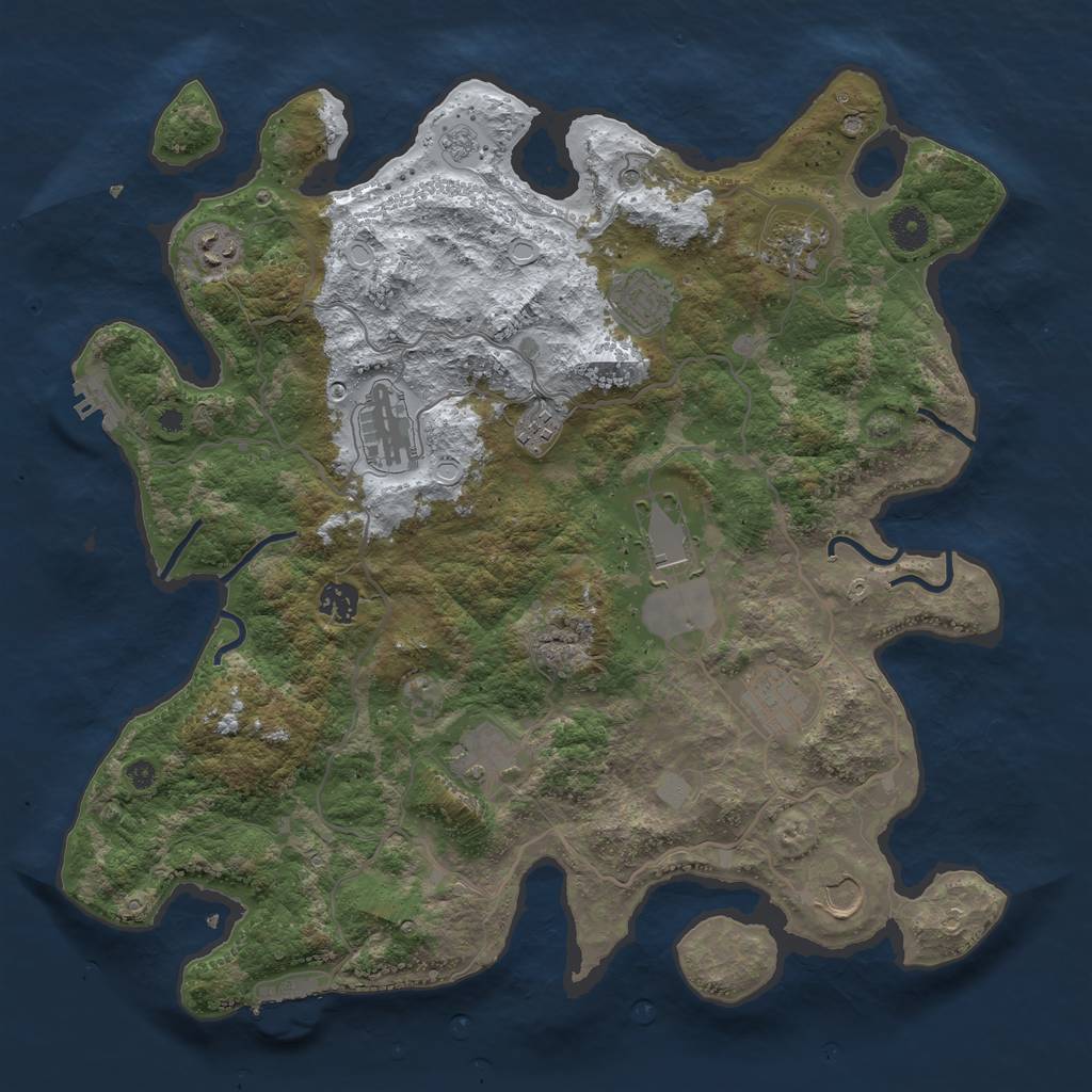 Rust Map: Procedural Map, Size: 4000, Seed: 1501071026, 19 Monuments