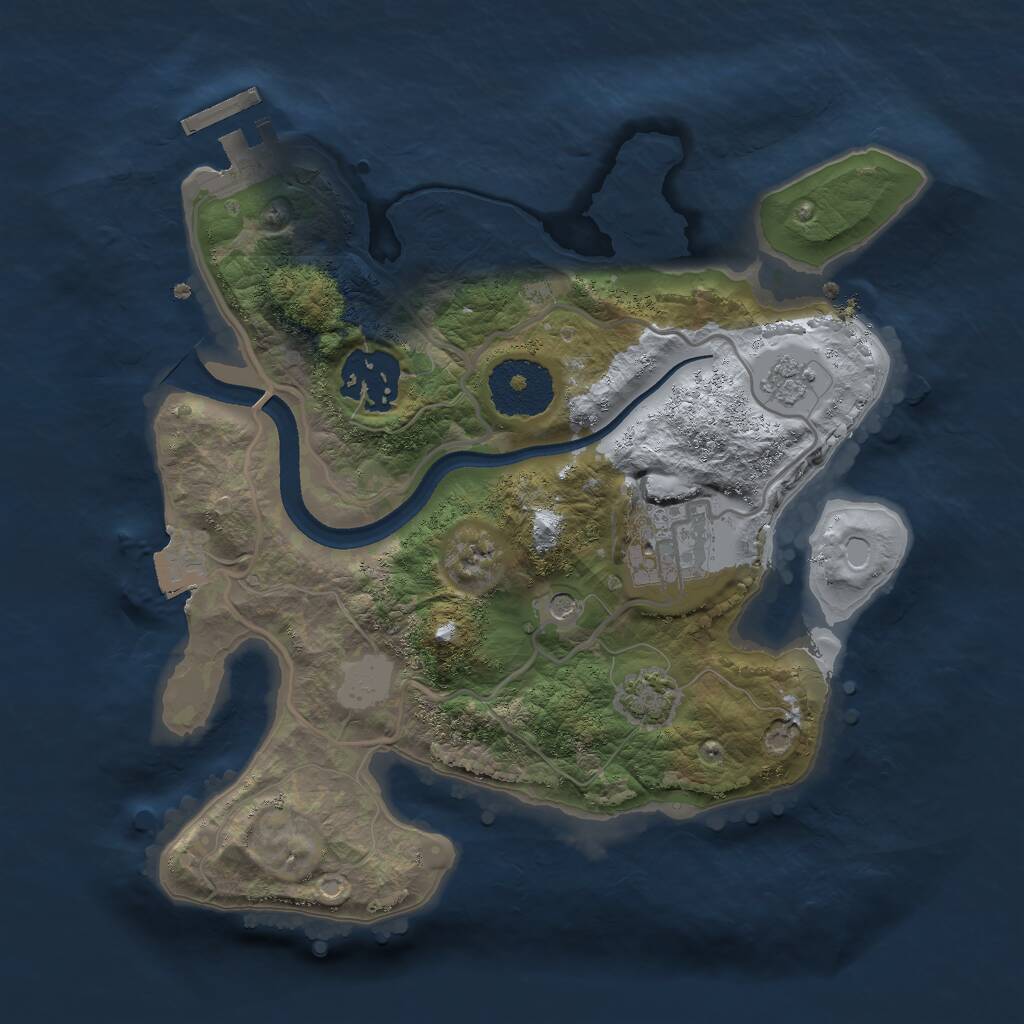 Rust Map: Procedural Map, Size: 2500, Seed: 318347560, 7 Monuments