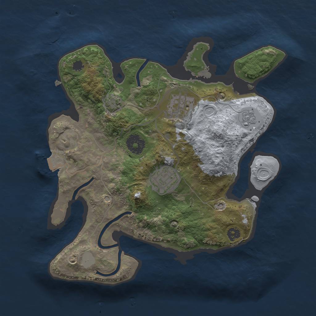 Rust Map: Procedural Map, Size: 2500, Seed: 318347560, 7 Monuments